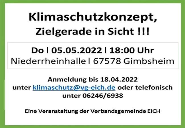 VG Eich Klimaschutzkonzept und die Bürgerbeteiligung