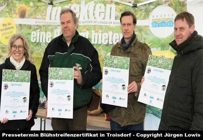 Foto Jürgen Lowis Blühstreifenzertifikate in Troisdorf Naturschutz vor der eigenen Haustür gegen Naturzerstörung in der VG Eich