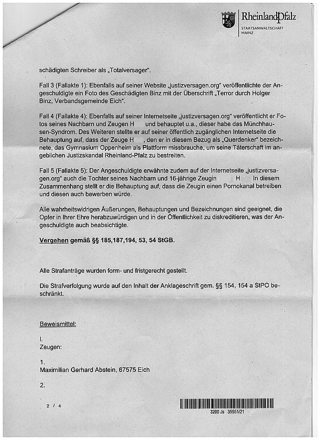 Vor Bürgermeisterwahl in VG Eich geht CDU Maximilian Abstein mit Staatsanwältin Catrein Mainz und Richter Bohlender Worms gegen Meinungsfreiheit vor-2
