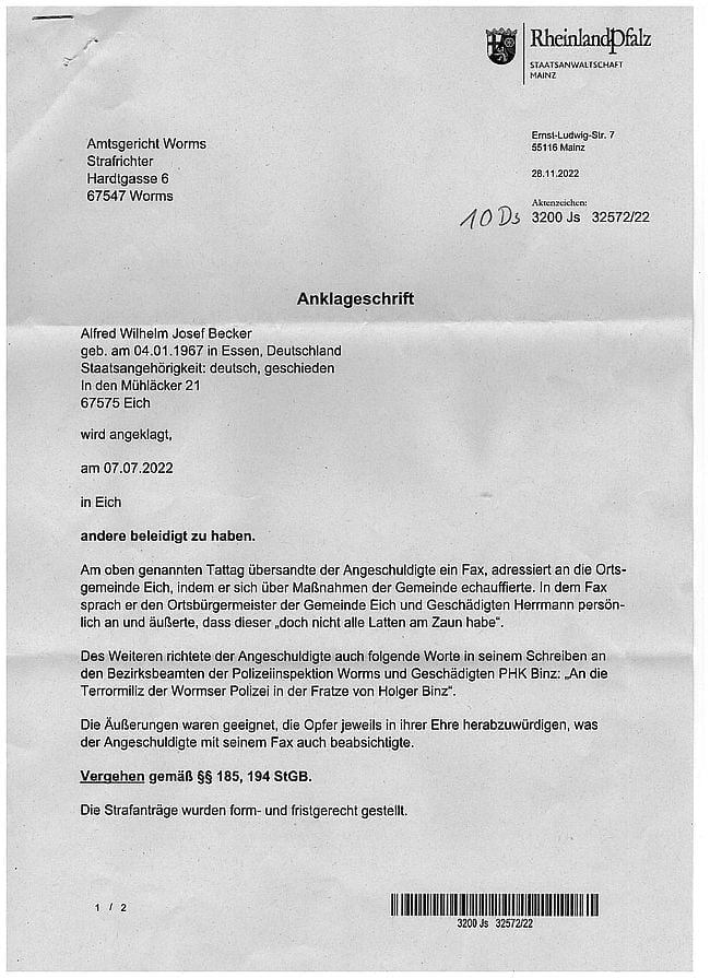 Staatsanwältin Catrein Mainz und Holger Binz Worms gehen mit Felix Bohlender gegen Meinungsfreiheit in RLP vor-01