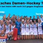 Deutsches Damen-Hockey Team gewinnt bei Heim-EM nach 3:0 gegen England Bronze. Im Halbfinale war das Team knapp an Belgien gescheitert.