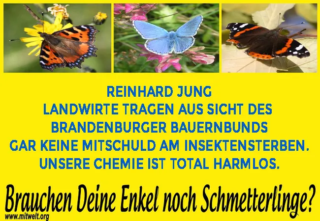 VG-Eich - Reinhard Jung - Landwirte tragen aus Sicht des Brandenburger Bauernbunds gar keine Mitschuld am Insektensterben. Unsere Chemie ist total harmlos