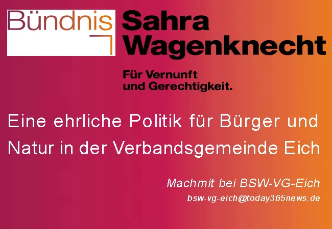 Machmit bei BSW-VG-Eich - Für Vernunft und Gerechtigkeit in der Verbandsgemeinde Eich und ganz Rheinland-Pfalz
